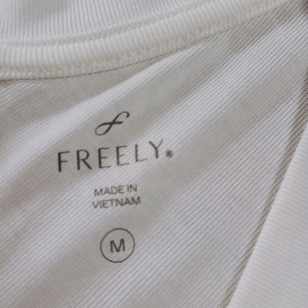Freely Womens Medium White V Neck Split Hem Lightweight‎ Athletic Tank Top - Picture 2 of 11
